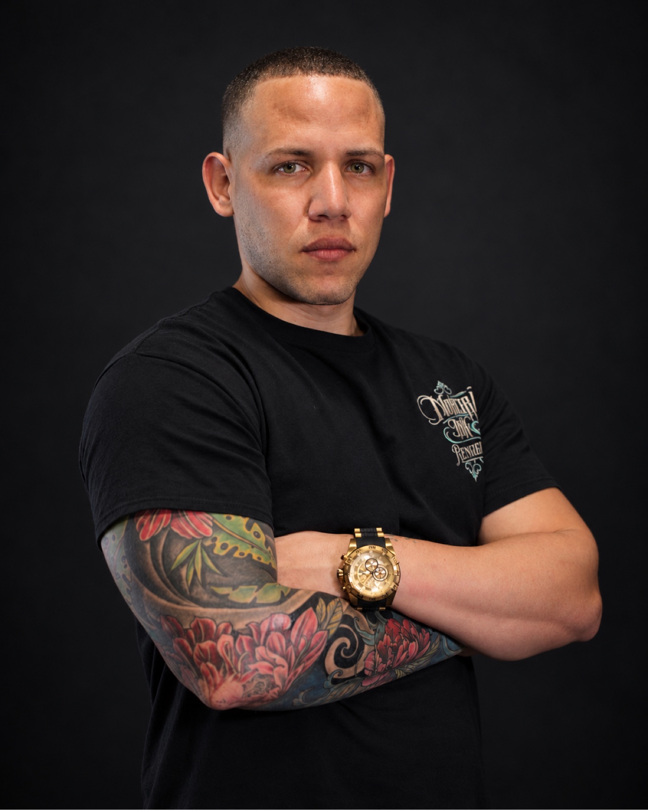 Portrait of Reynier Oliva, tattoo artist at Moreira Ink Tattoo Shop, Lake Alfred FL